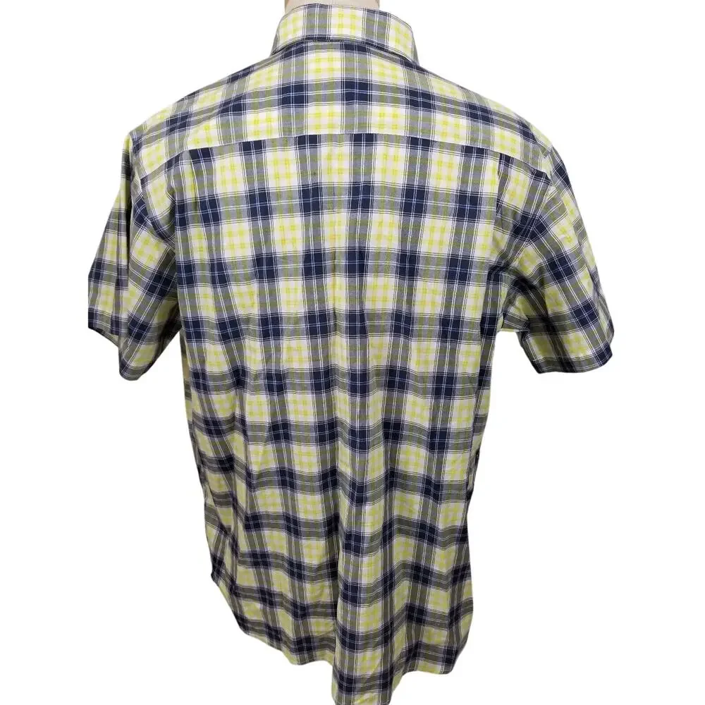 Carhartt Men's Button Front Gray, White & Yellow Plaid Shirt Size XL 11021-0322